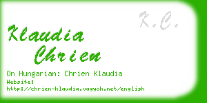 klaudia chrien business card